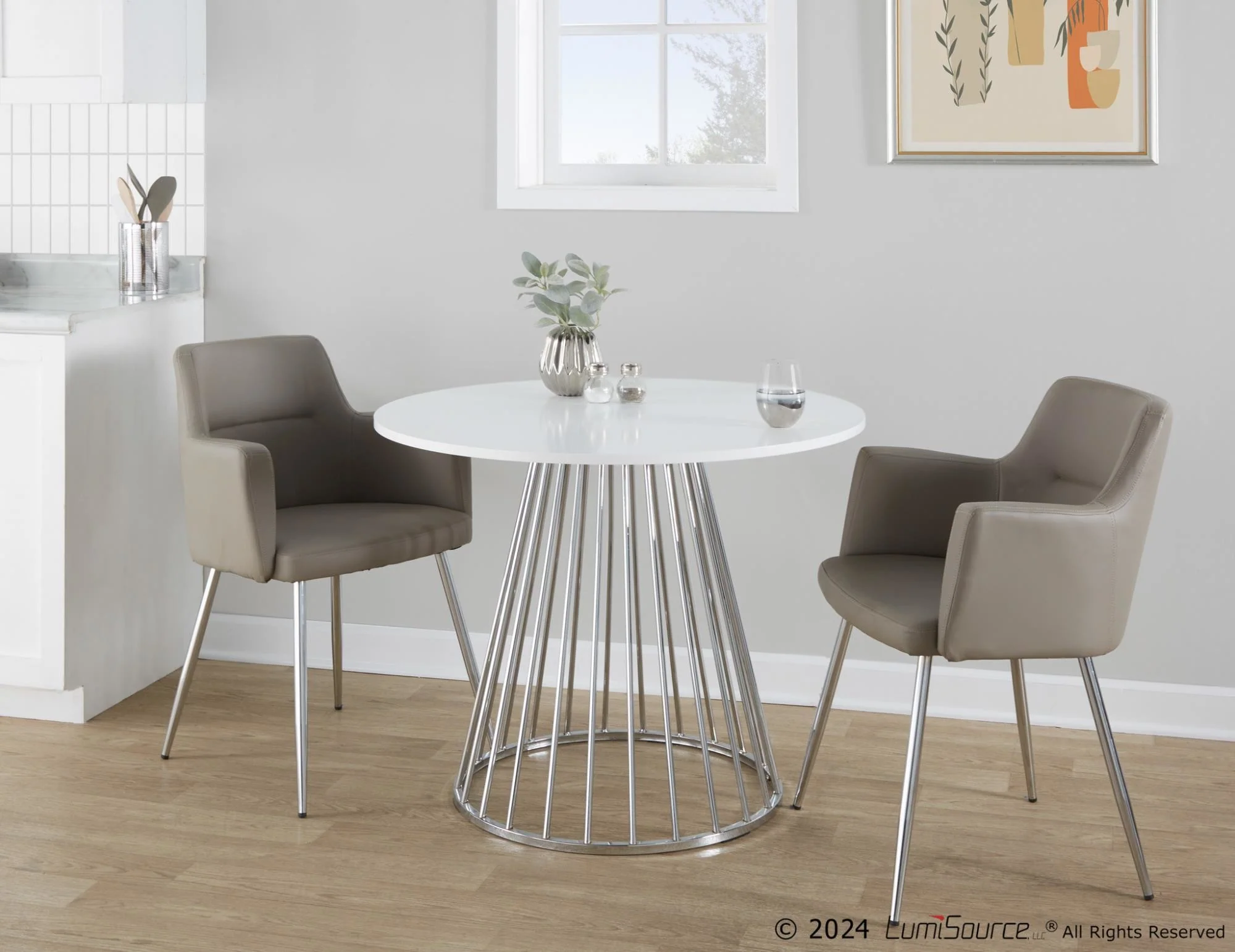 Canary Cosmo Dining Table By LumiSource - DT-CNRY-CNRYCSMO2 SVBK - Image 6