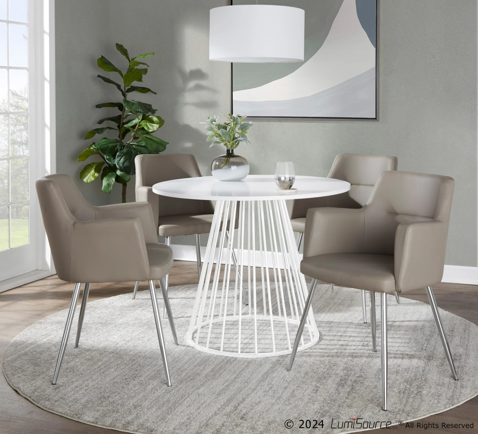 Canary Cosmo Dining Table By LumiSource - DT-CNRY-CNRYCSMO2 WBK - Image 5