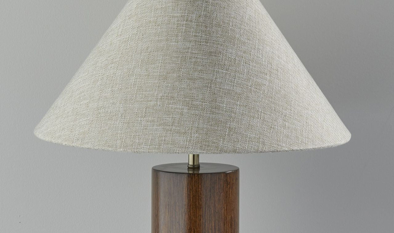Canopy Walnut Wood Block Table Lamp By Homeroots - Image 4
