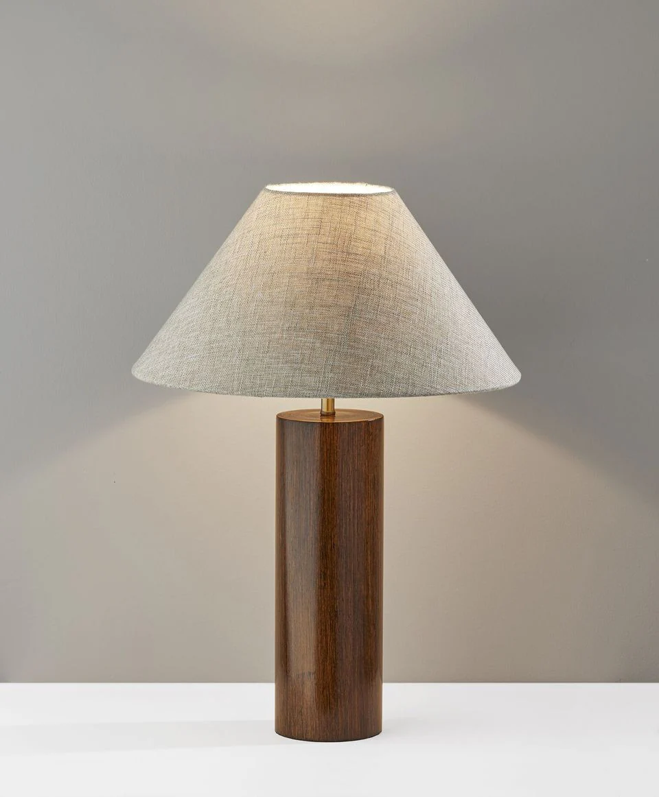Canopy Walnut Wood Block Table Lamp By Homeroots - Image 5