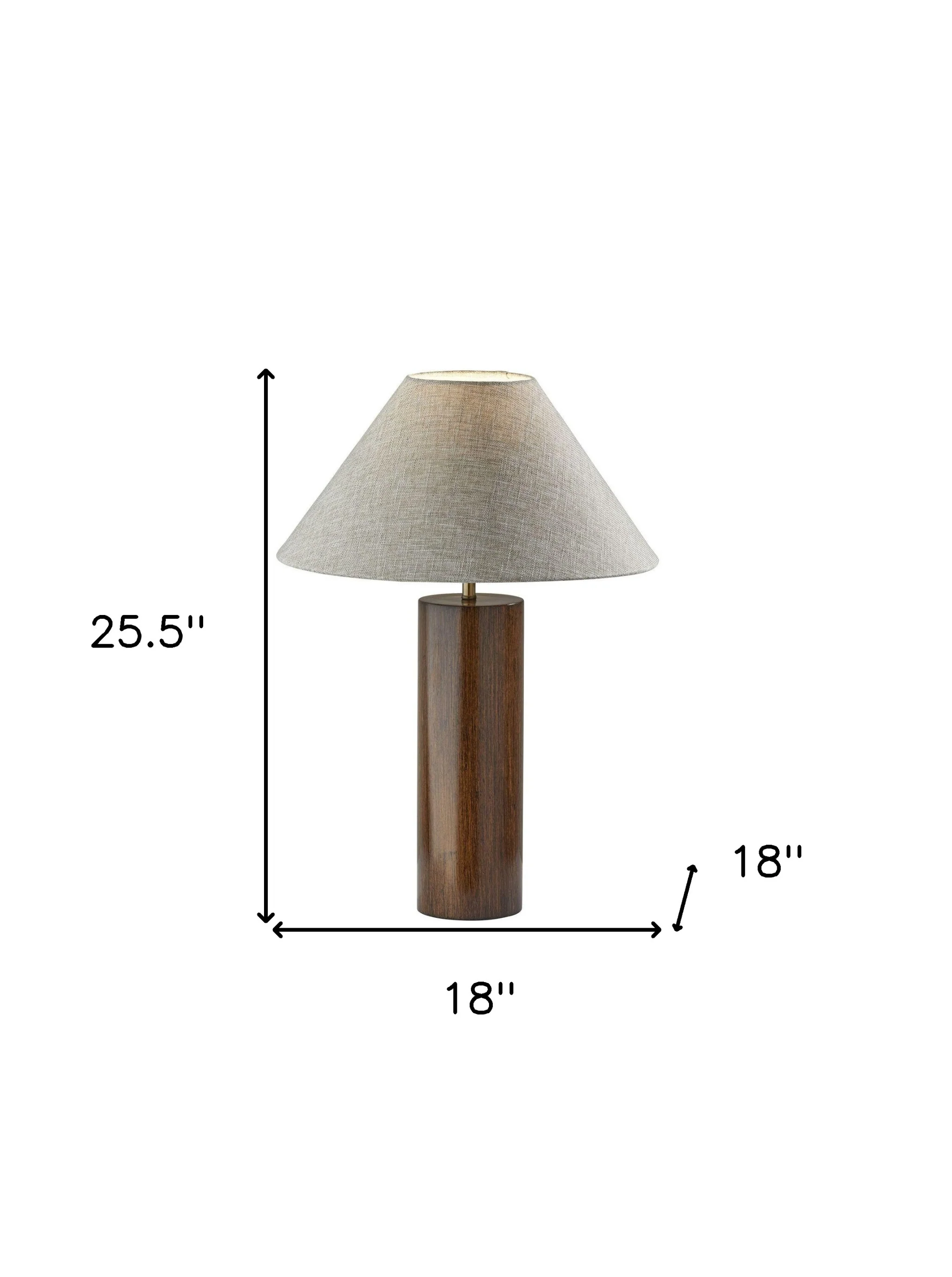 Canopy Walnut Wood Block Table Lamp By Homeroots - Image 7
