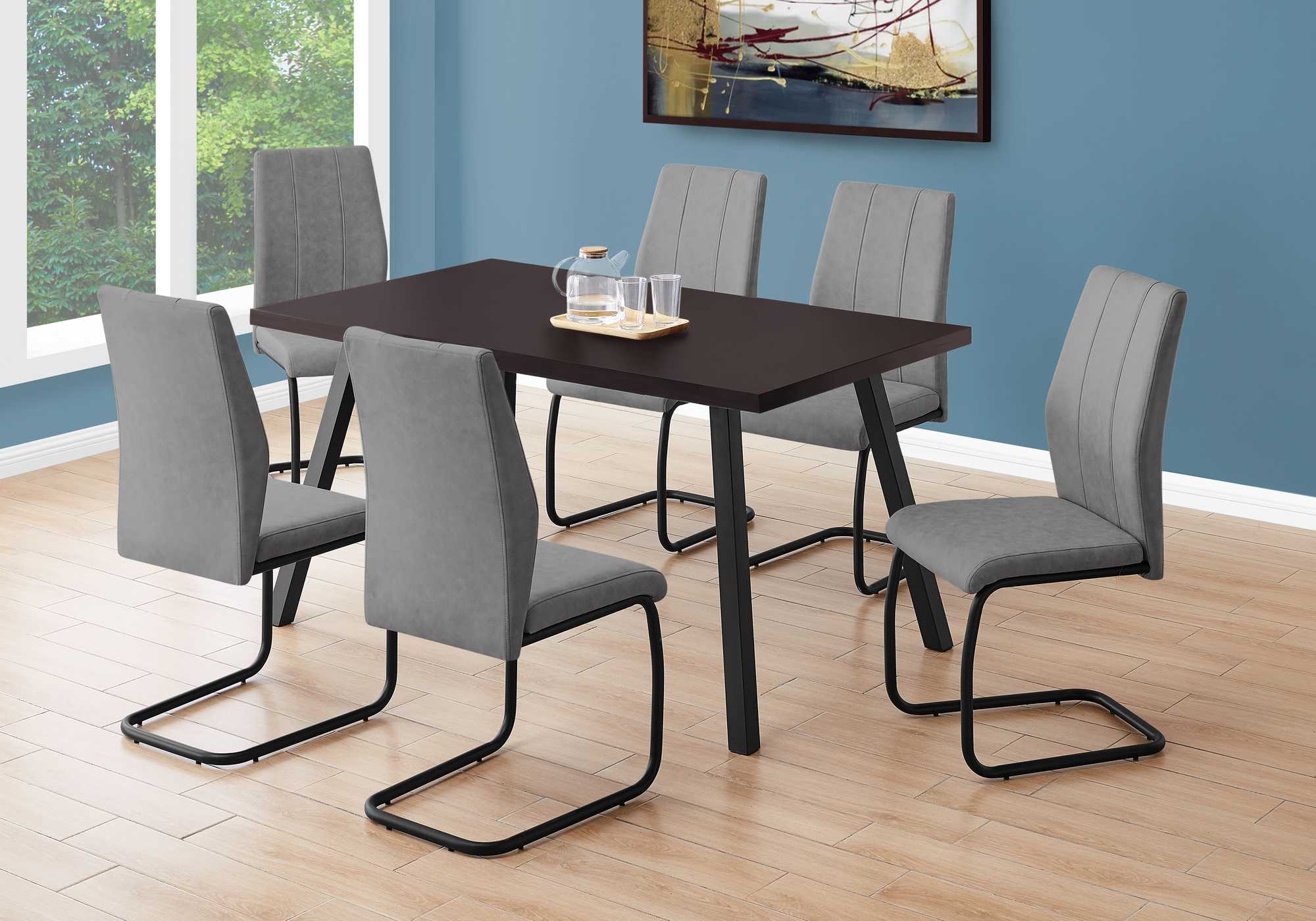 Cappuccino Black Metal Dining Table By Homeroots - Image 3