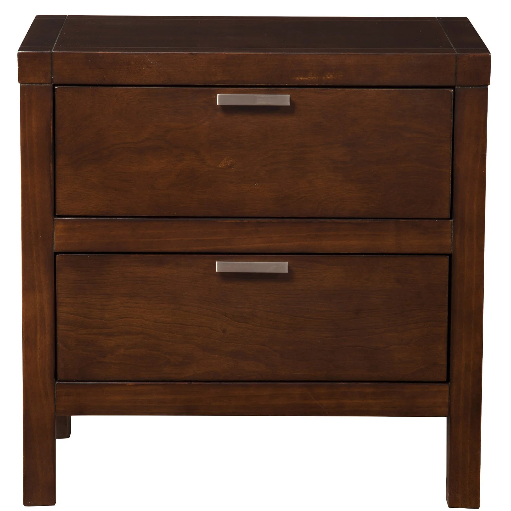 Cappuccino Contempo Wooden Two Drawer Nightstand By Homeroots - Image 2