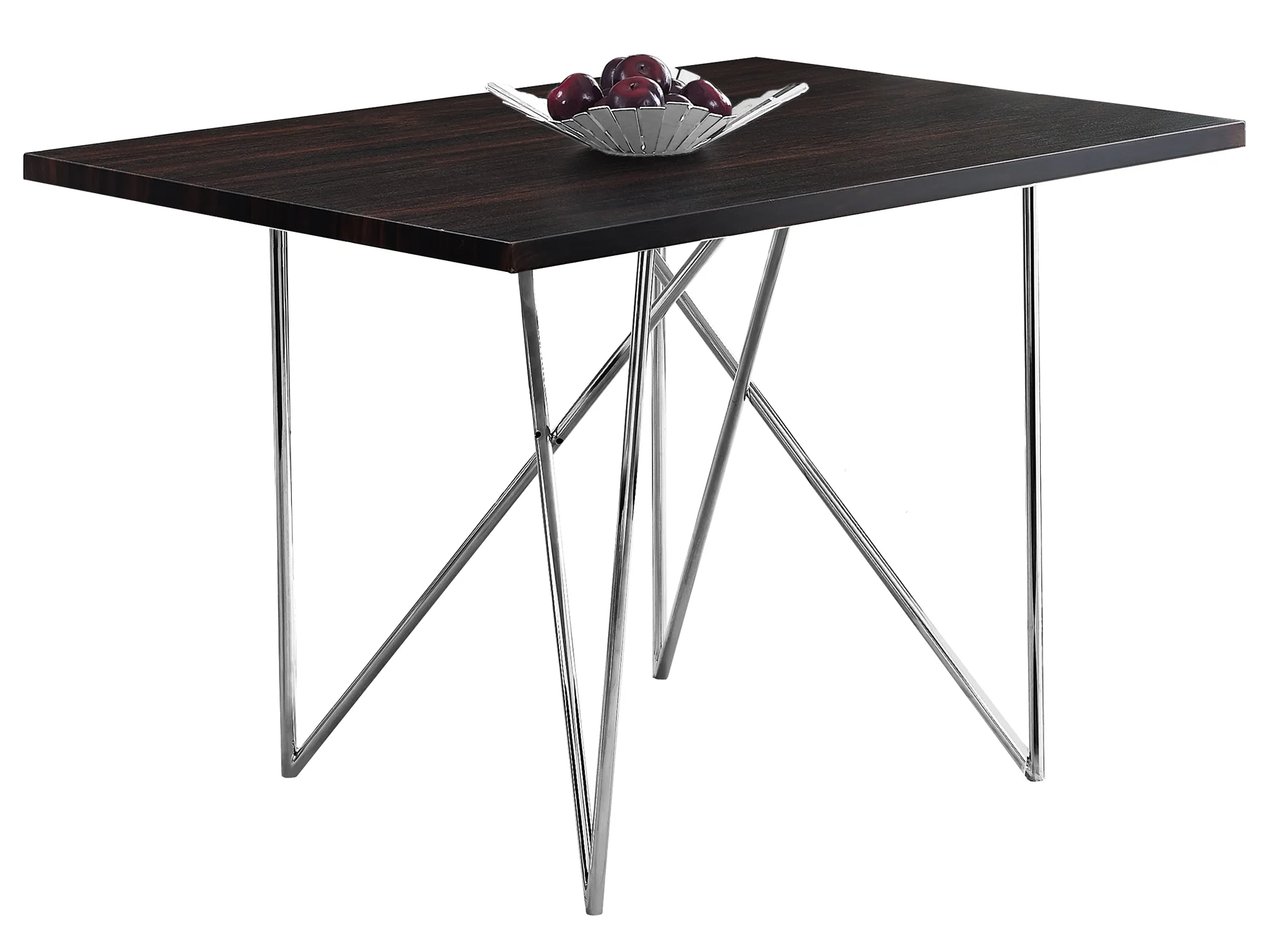 Cappuccino Hollow Core Particle Board Metal Dining Table By Homeroots - Image 2