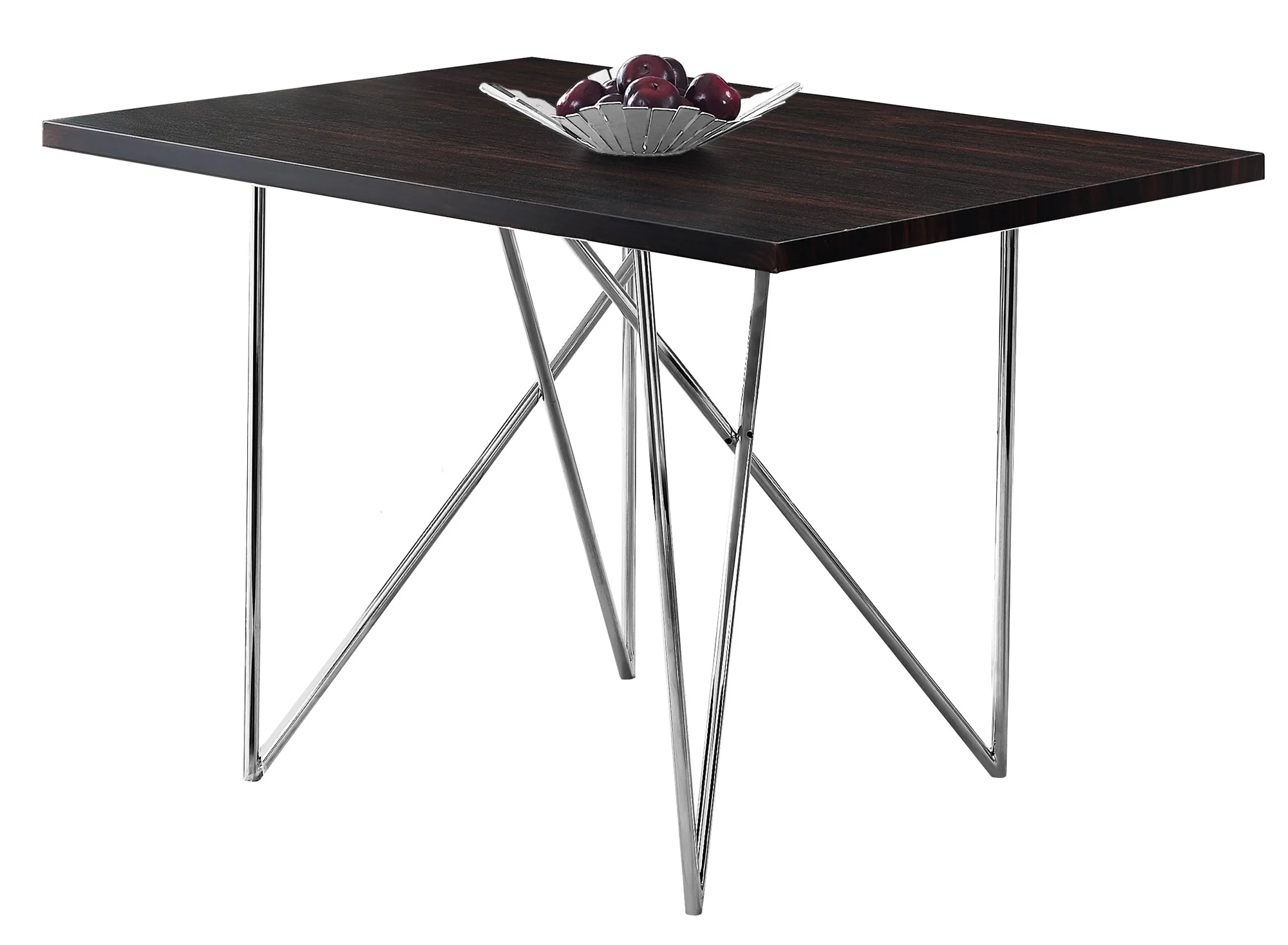 Cappuccino Hollow Core Particle Board Metal Dining Table By Homeroots - Image 4
