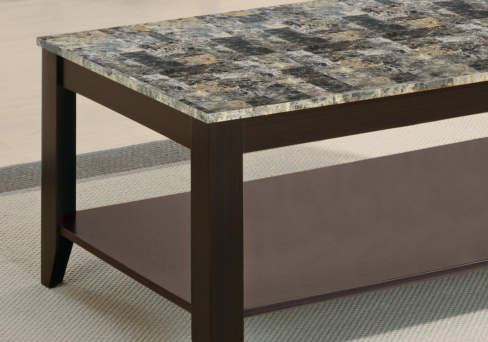 Cappuccino Marble Look Top Table Set 3Pcs Set By Homeroots - Image 2