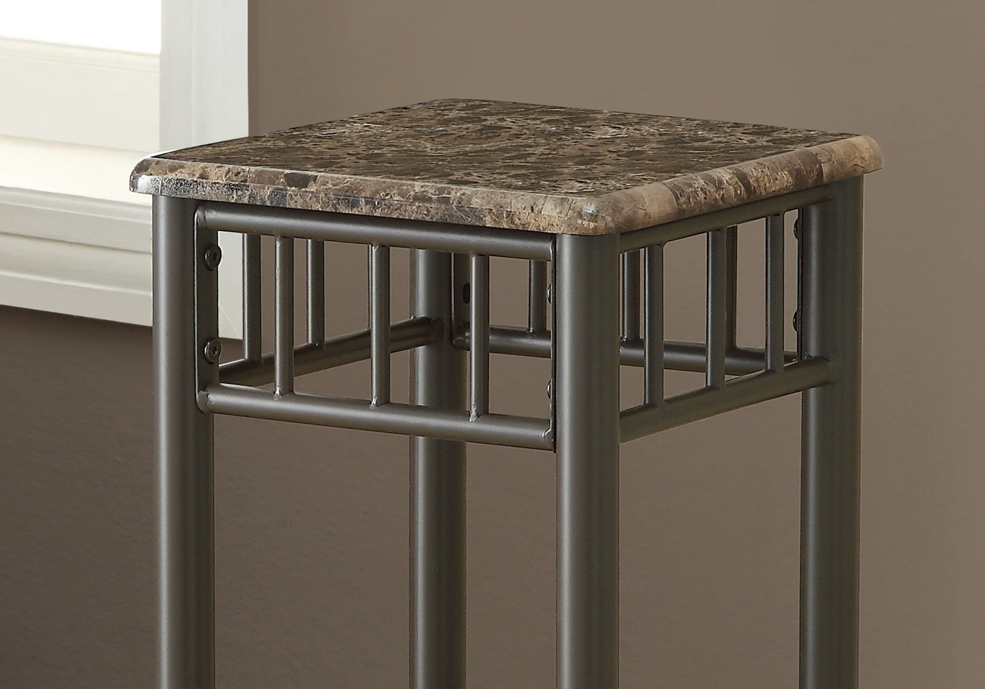 Cappuccino Mdf Metal Accent Table By Homeroots - Image 2