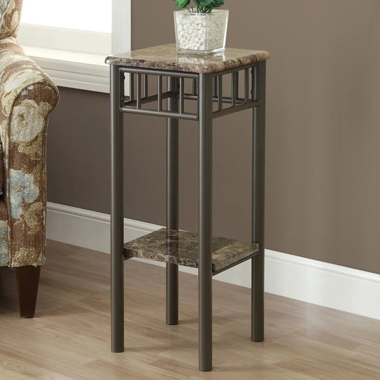 Cappuccino Mdf Metal Accent Table By Homeroots - Image 5