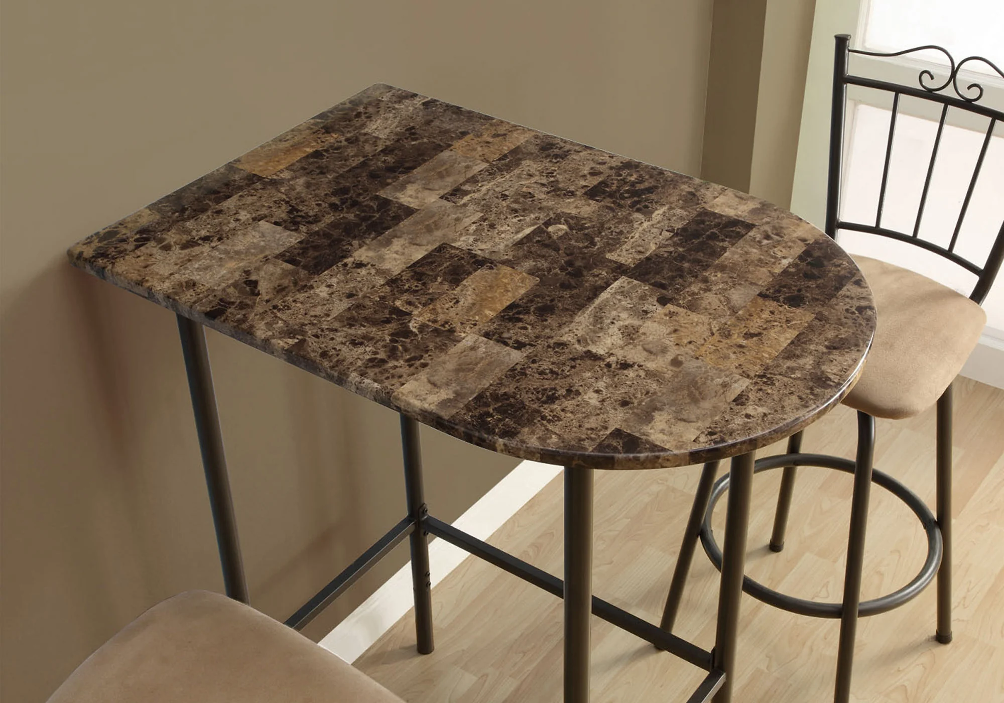 Cappuccino Mdf Metal Home Bar By Homeroots - Image 2