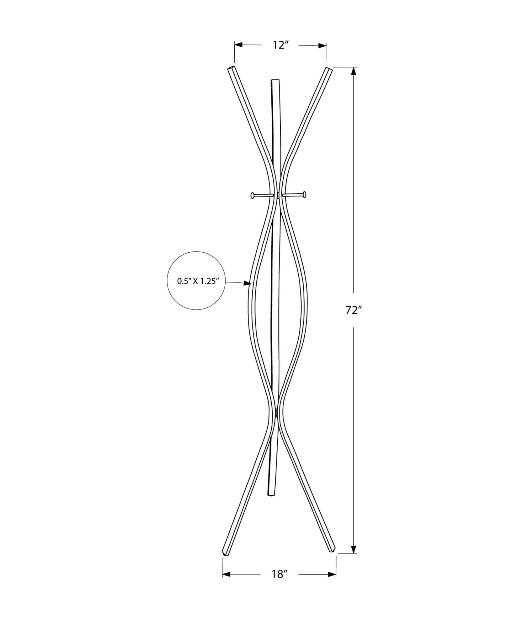 Cappuccino Metal Coat Rack By Homeroots - Image 3