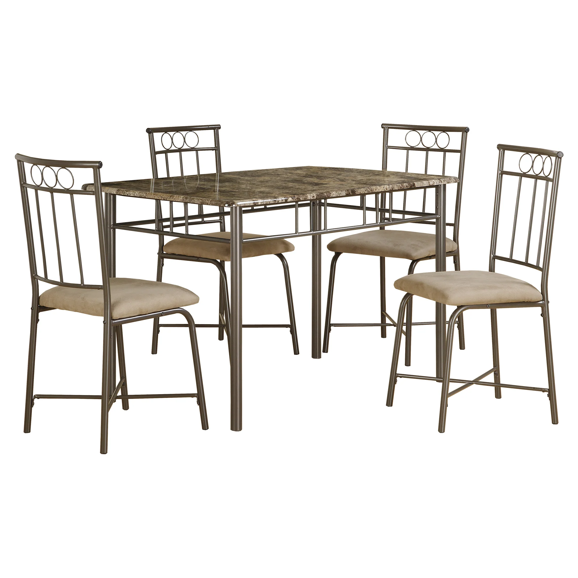 Cappuccino Microfiber Foam And Mdf 5Pcs Dining Set By Homeroots - Image 2
