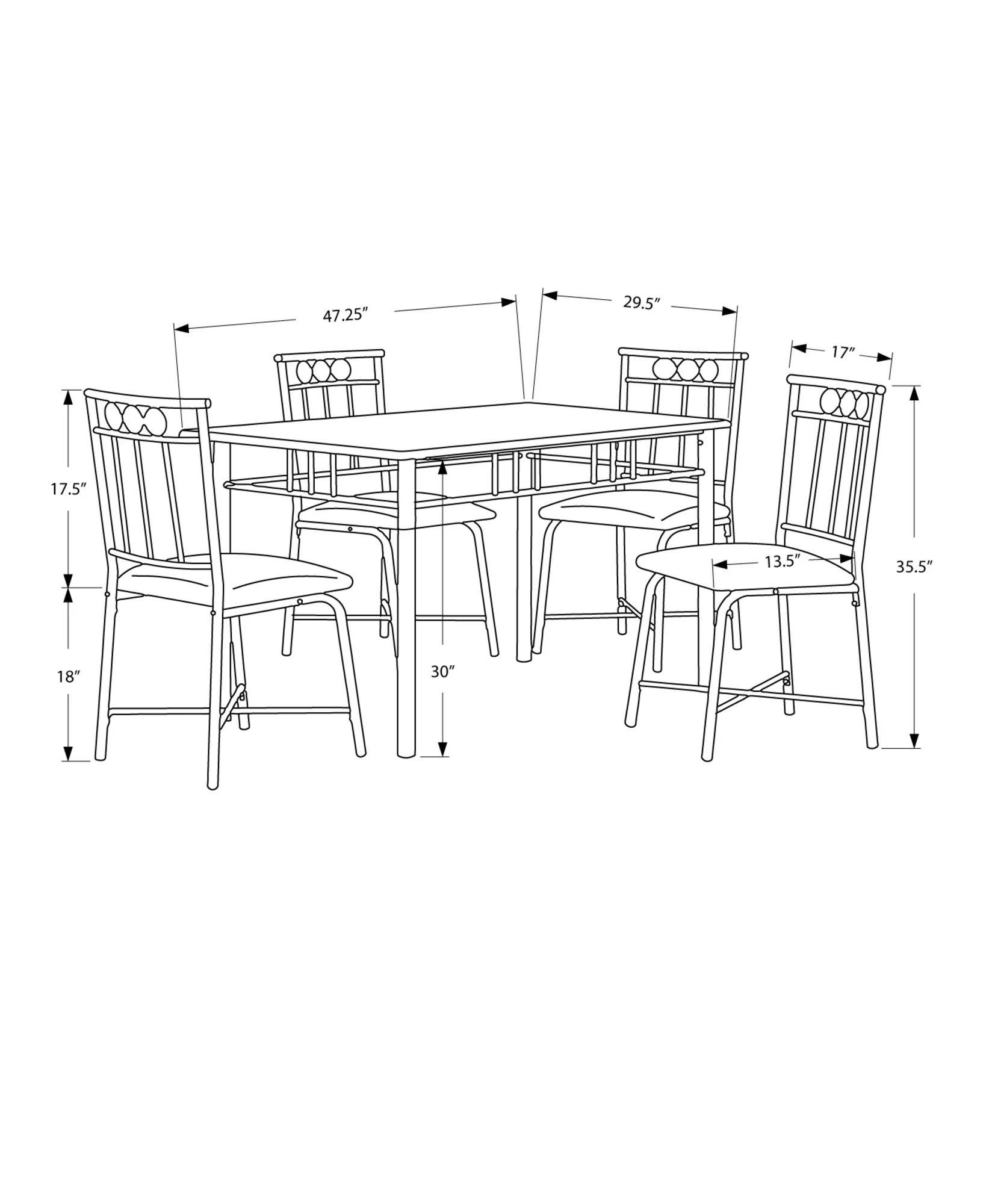 Cappuccino Microfiber Foam And Mdf 5Pcs Dining Set By Homeroots - Image 3