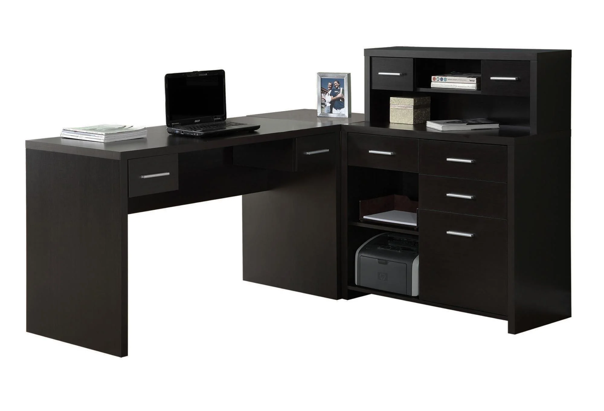 Cappuccino Particle Board Hollow Core Computer Desk By Homeroots - 333337 - Image 2