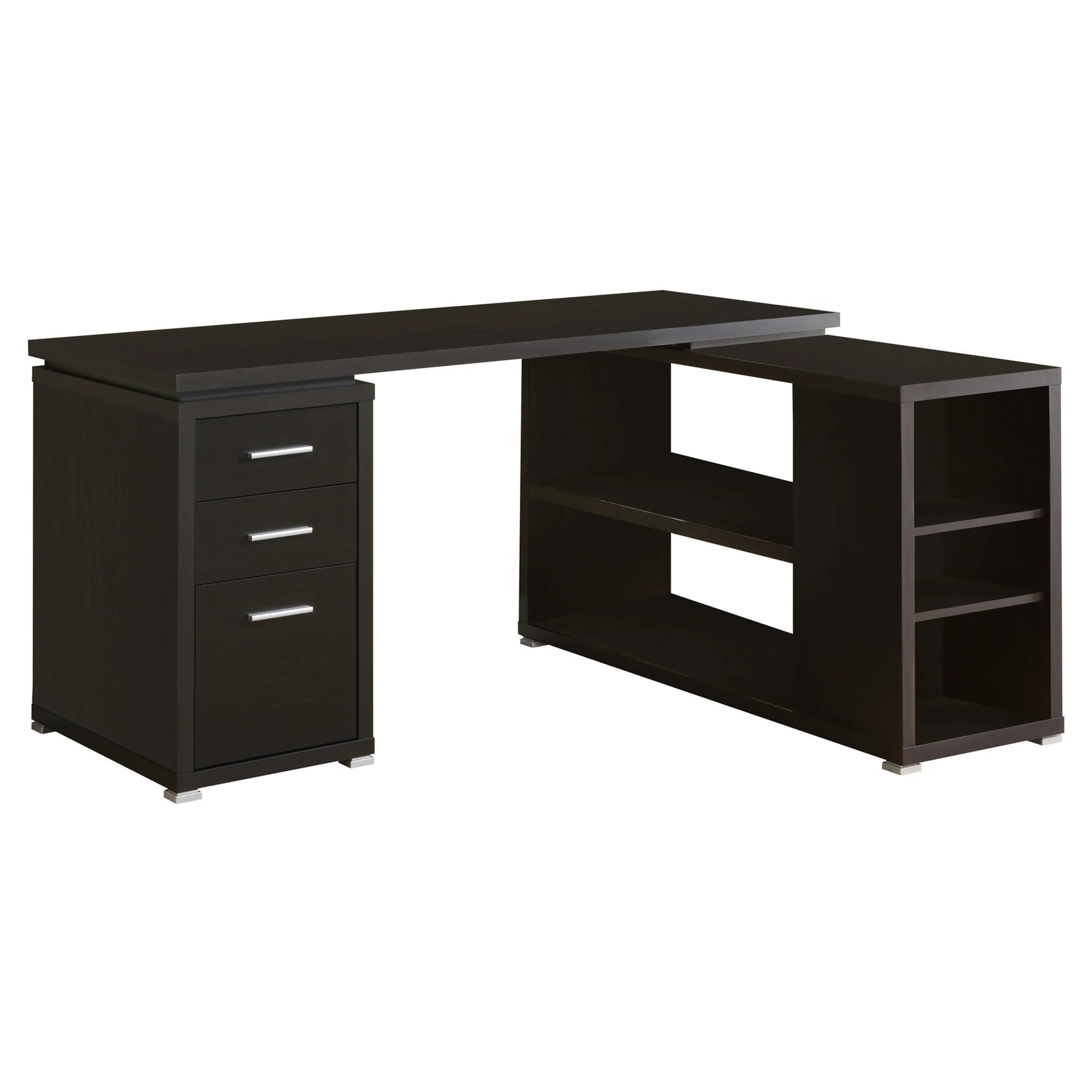 Cappuccino Particle Board Hollow Core Computer Desk By Homeroots - 333338 - Image 2