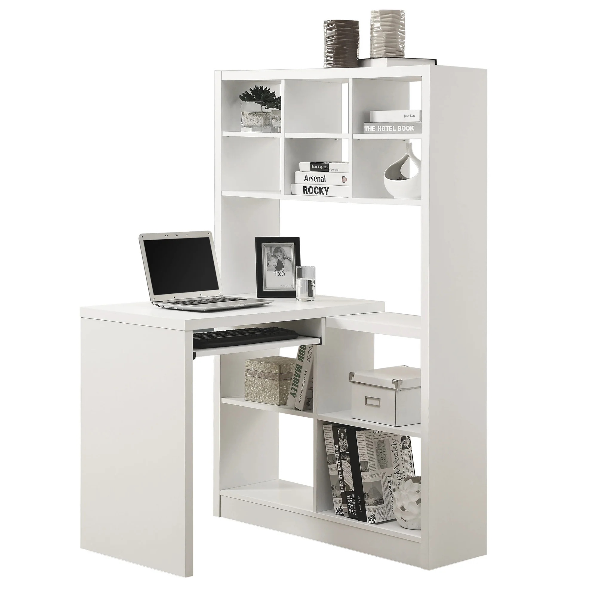 Cappuccino Particle Board Hollow Core Computer Desk By Homeroots - 333339 - Image 5