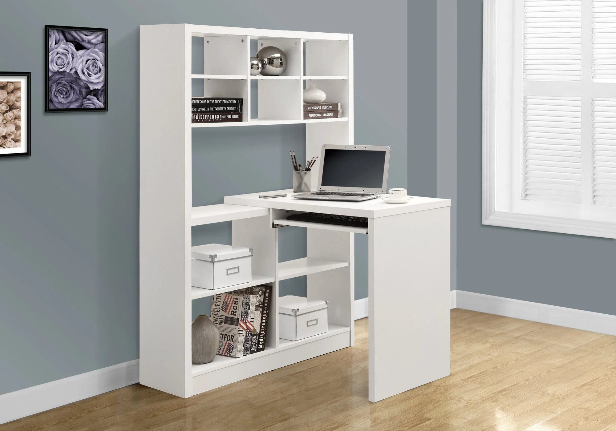 Cappuccino Particle Board Hollow Core Computer Desk By Homeroots - 333339 - Image 6