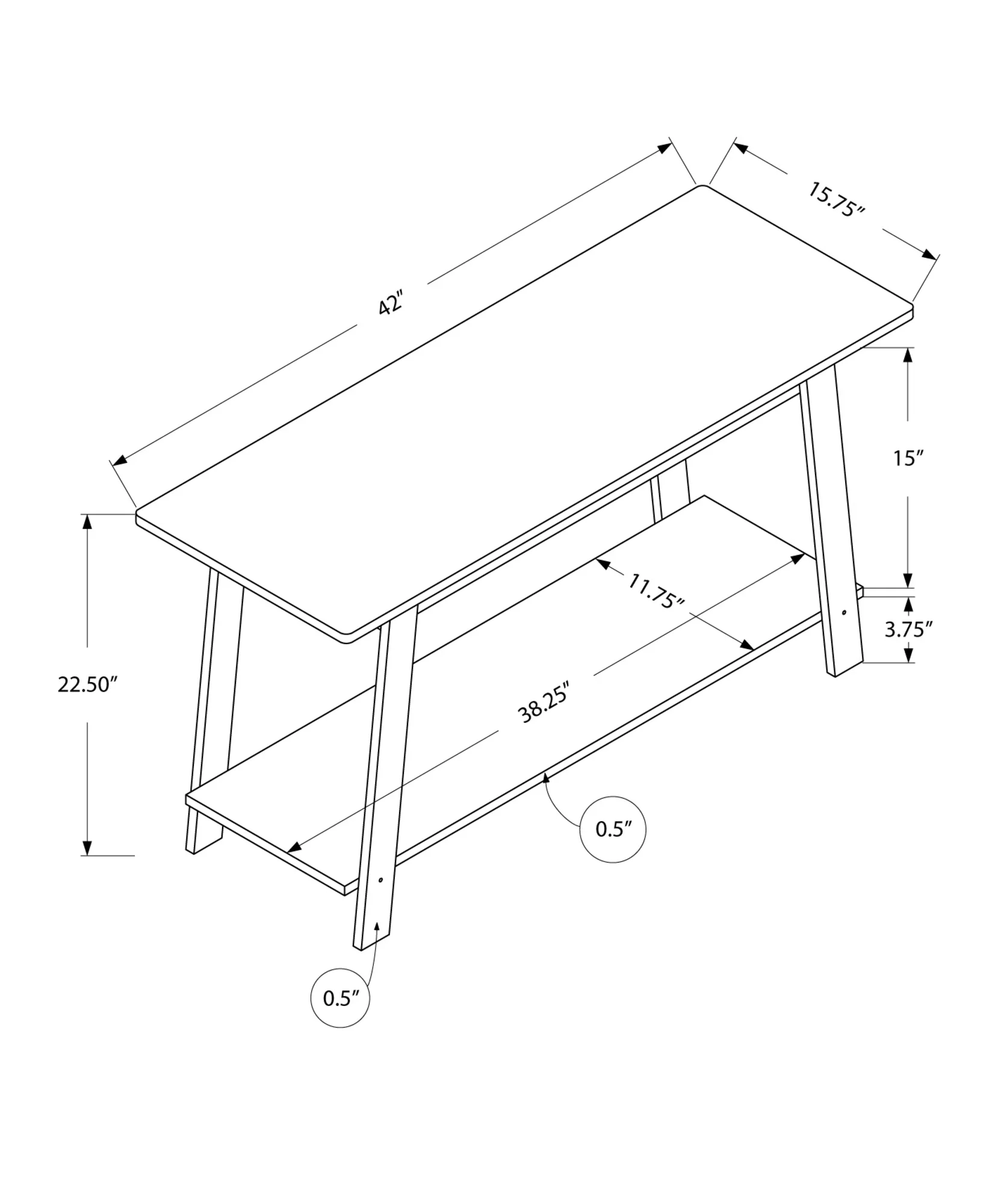 Cappuccino Particle Board Laminate TV Stand By Homeroots - Image 3