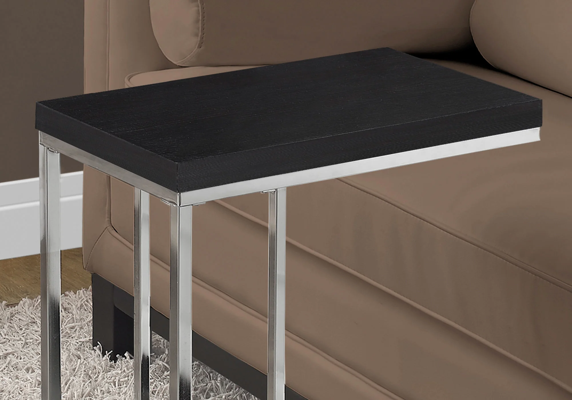 Cappuccino Particle Board Metal Accent Table By Homeroots - 332973 - Image 2