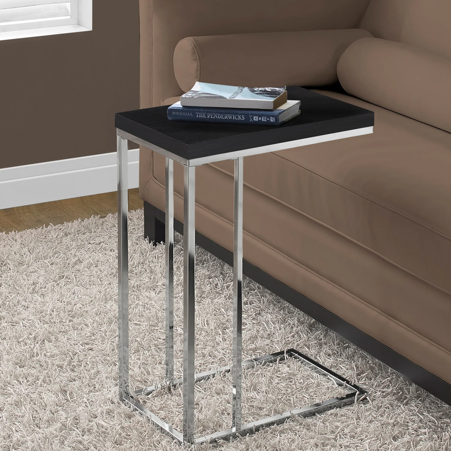 Cappuccino Particle Board Metal Accent Table By Homeroots - 332973 - Image 5