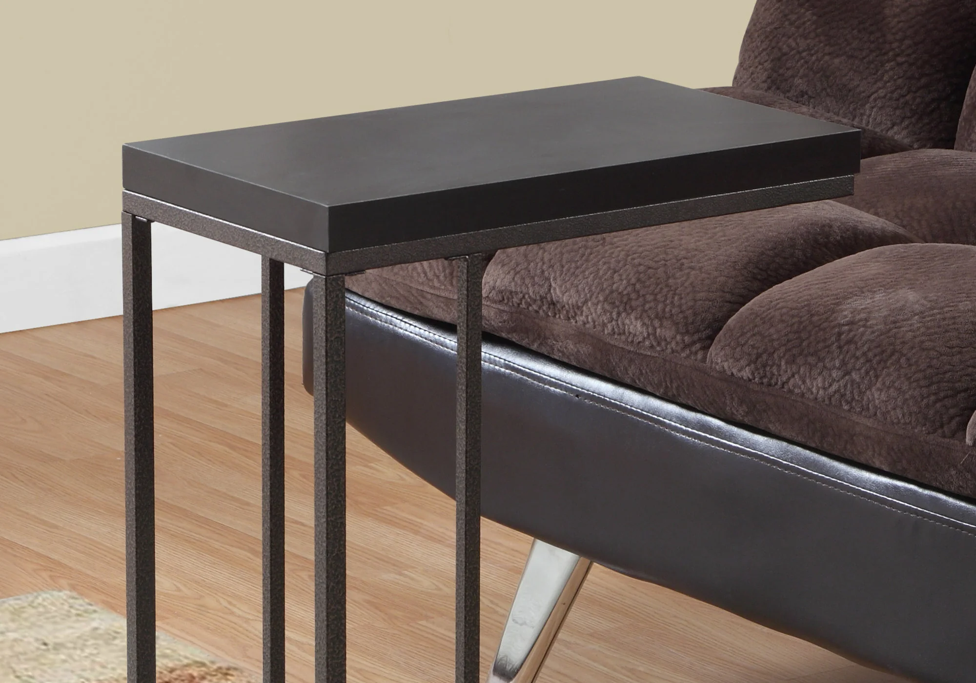 Cappuccino Particle Board Metal Accent Table By Homeroots - 333019 - Image 2