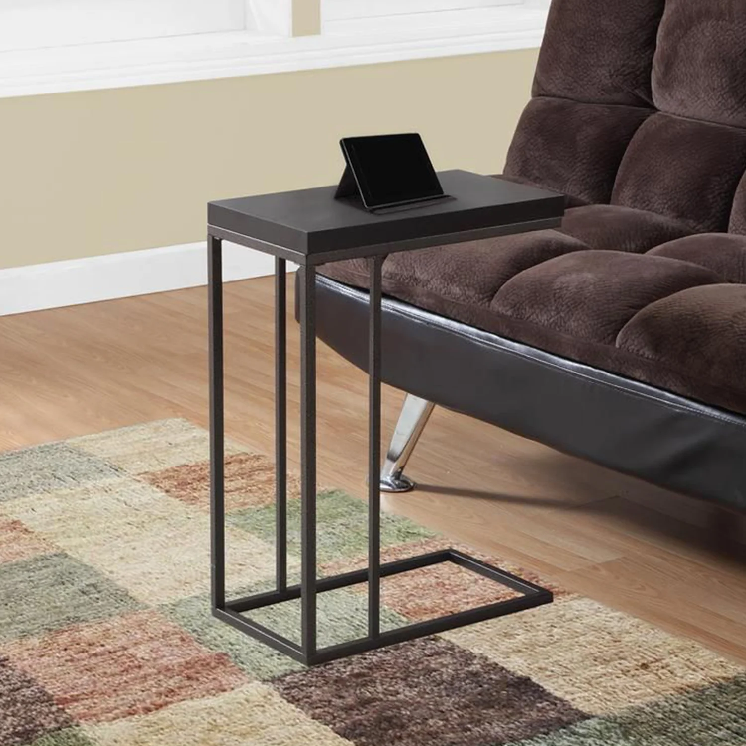 Cappuccino Particle Board Metal Accent Table By Homeroots - 333019 - Image 5