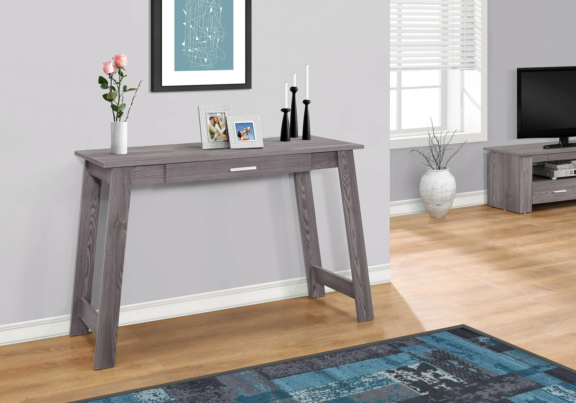 Cappuccino Particle Board Storage Drawer Computer Desk By Homeroots - Image 10
