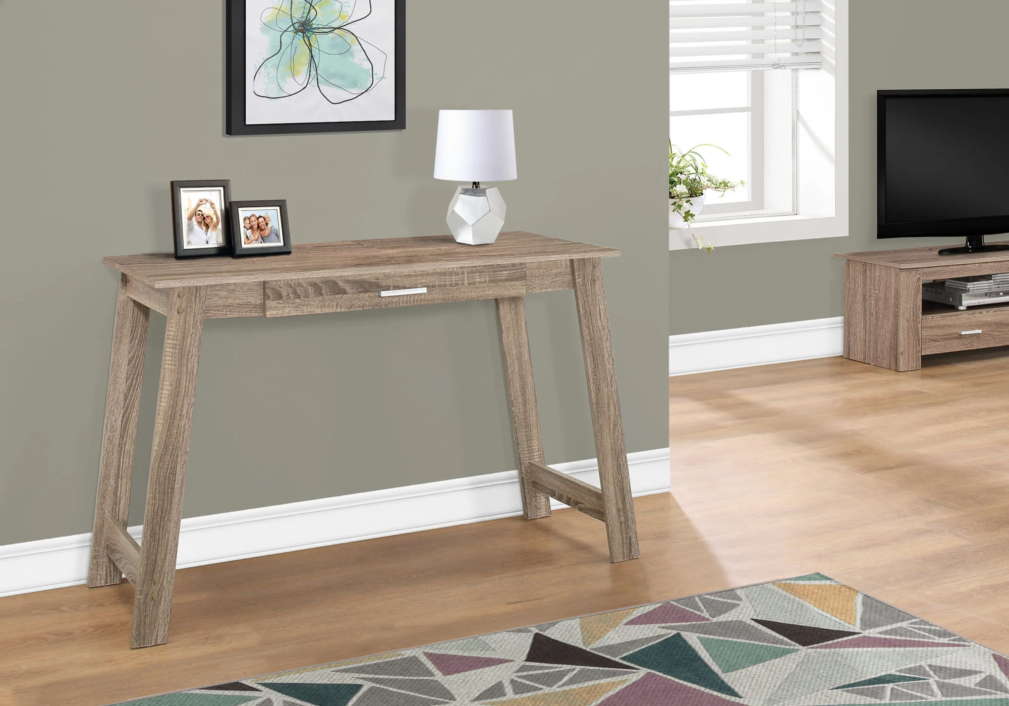 Cappuccino Particle Board Storage Drawer Computer Desk By Homeroots - Image 6