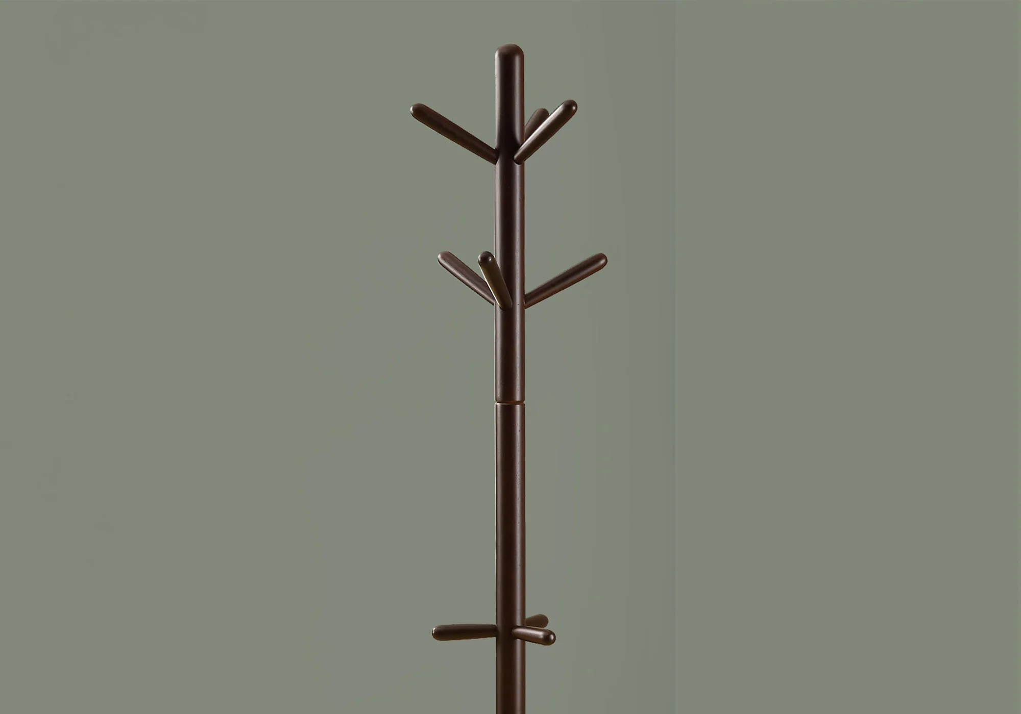 Cappuccino Solid Wood  Coat Rack By Homeroots - Image 2
