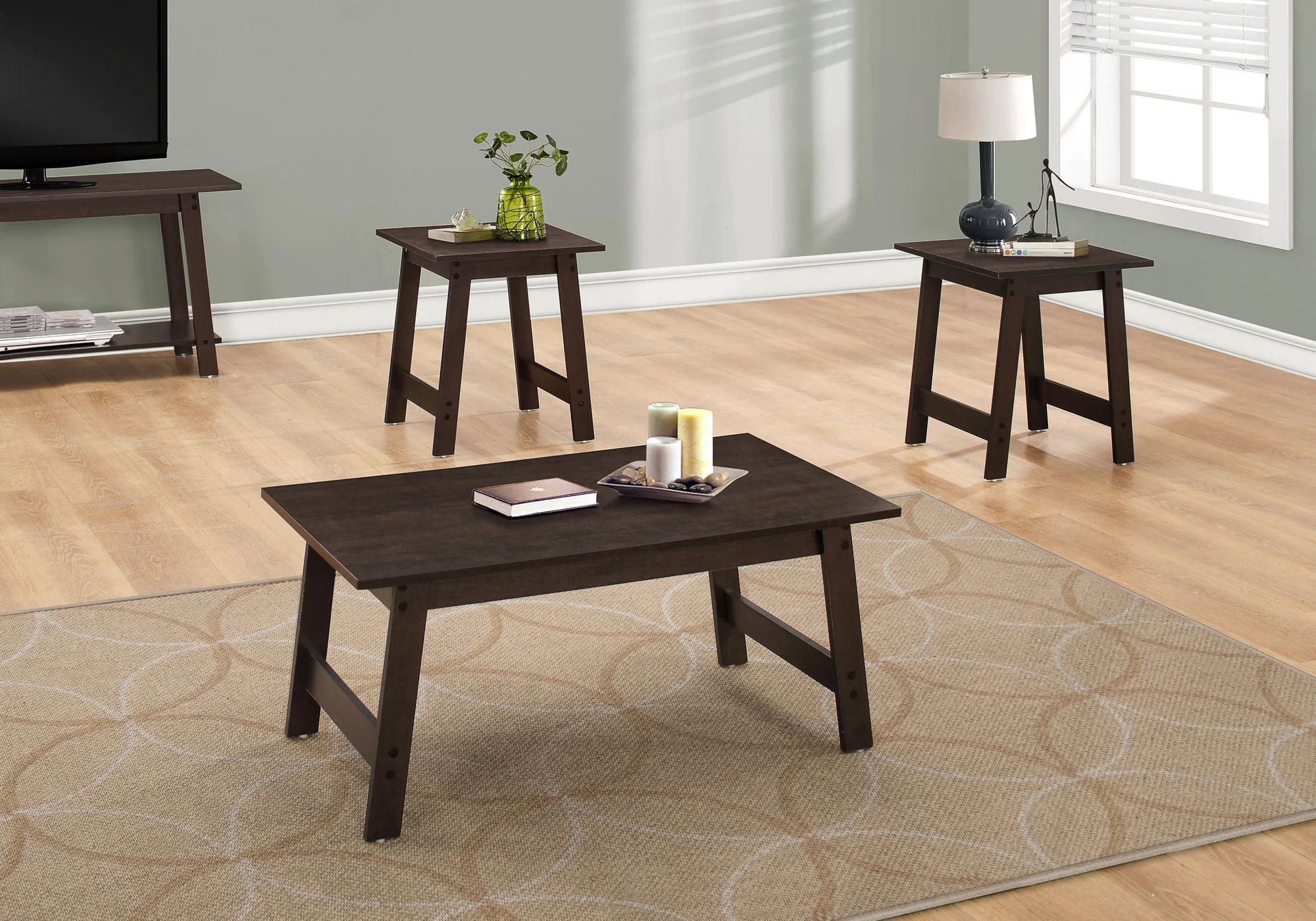 Cappuccino Table Set - 3Pcs Set By Homeroots - Image 3