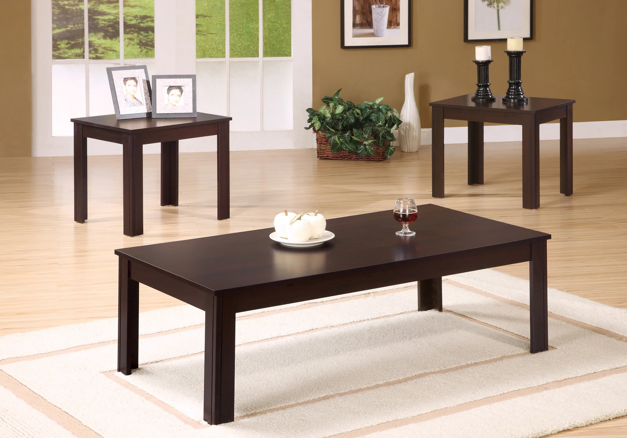 Cappuccino Table Set - 3Pcs Set By Homeroots - Image 6