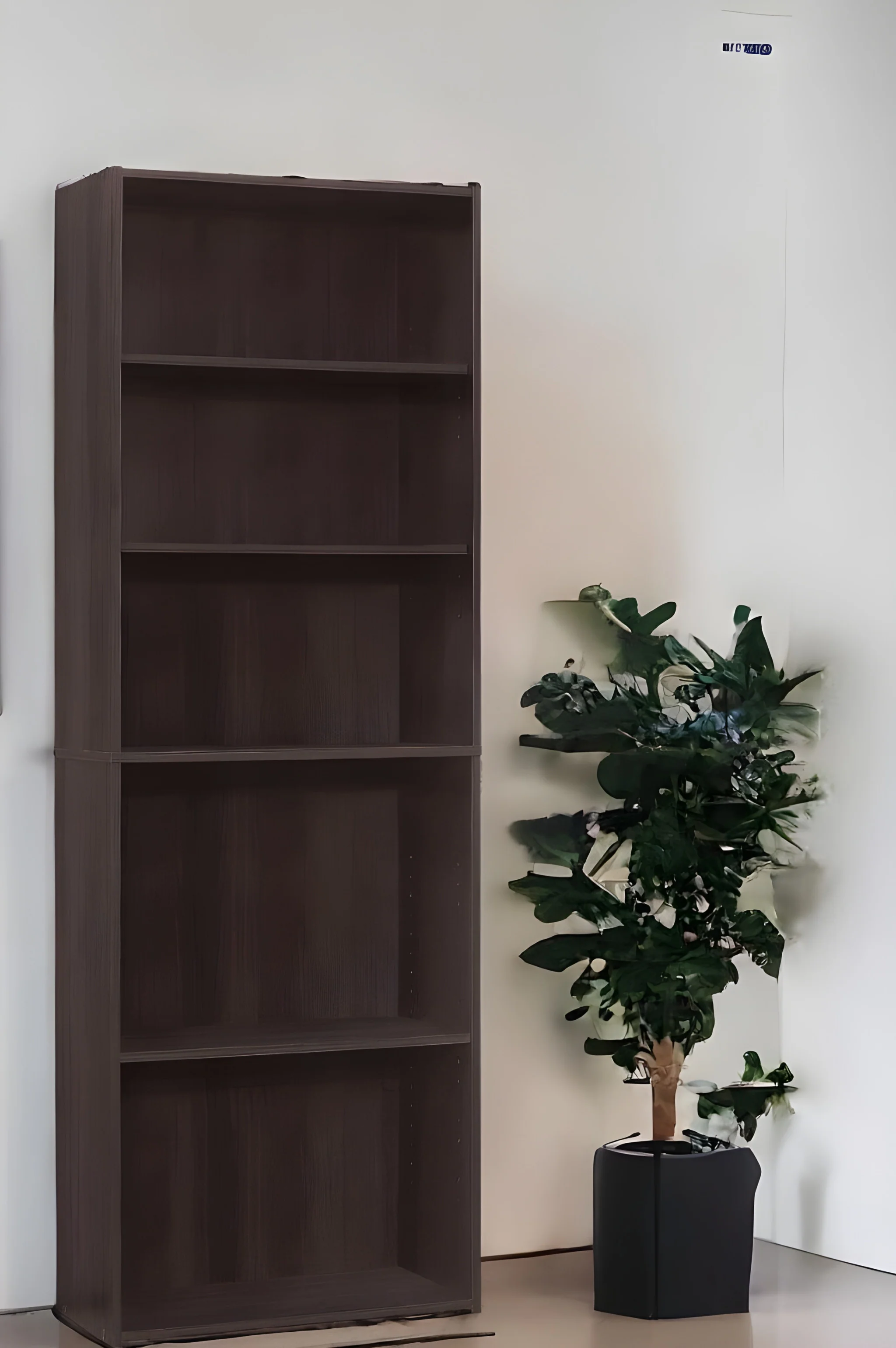 Cappuccino Wood Adjustable Bookcase By Homeroots - Image 2
