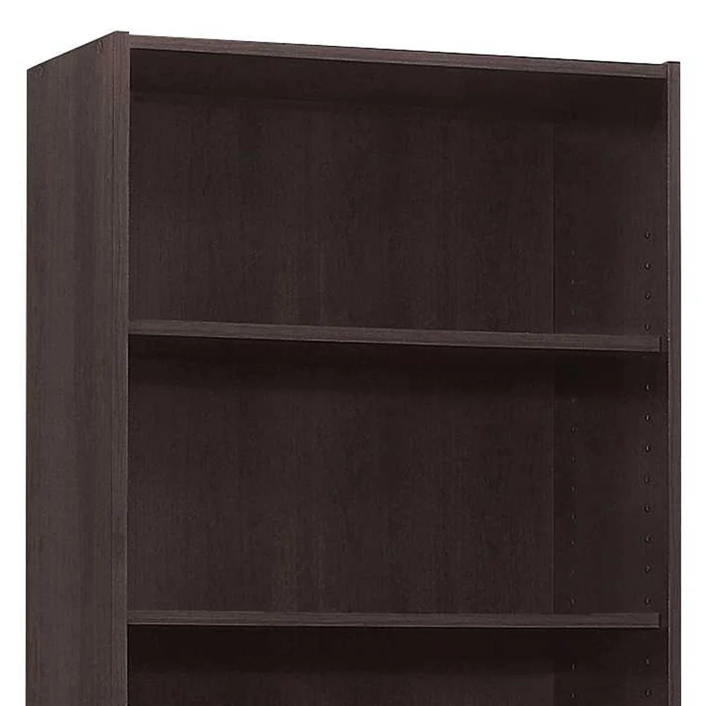 Cappuccino Wood Adjustable Bookcase By Homeroots - Image 4