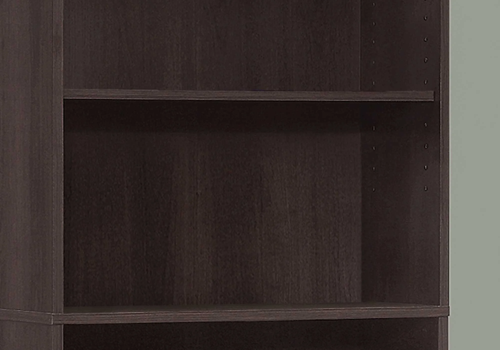Cappuccino Wood Adjustable Bookcase By Homeroots - Image 6