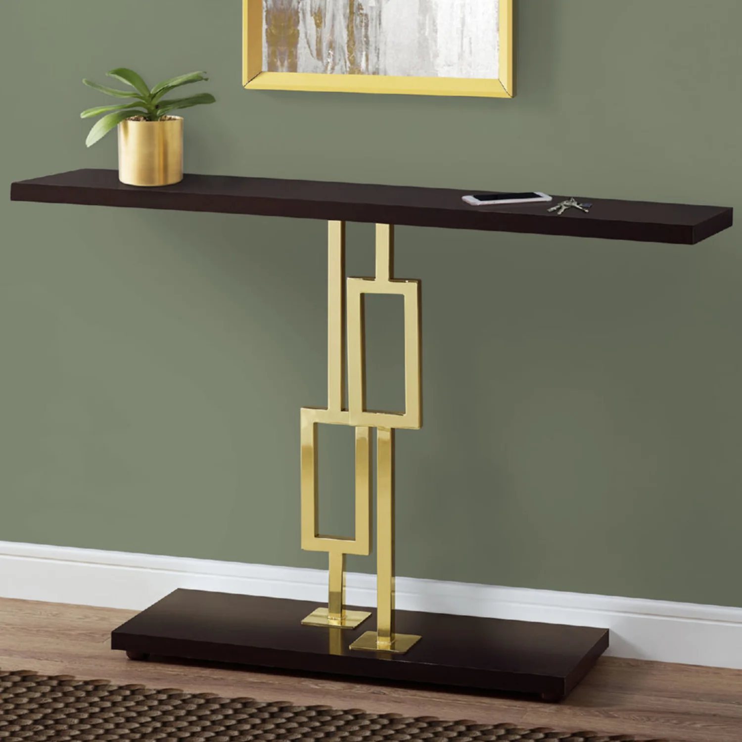 CappuccinoGold Metal Accent Table By Homeroots - 333137 - Image 5