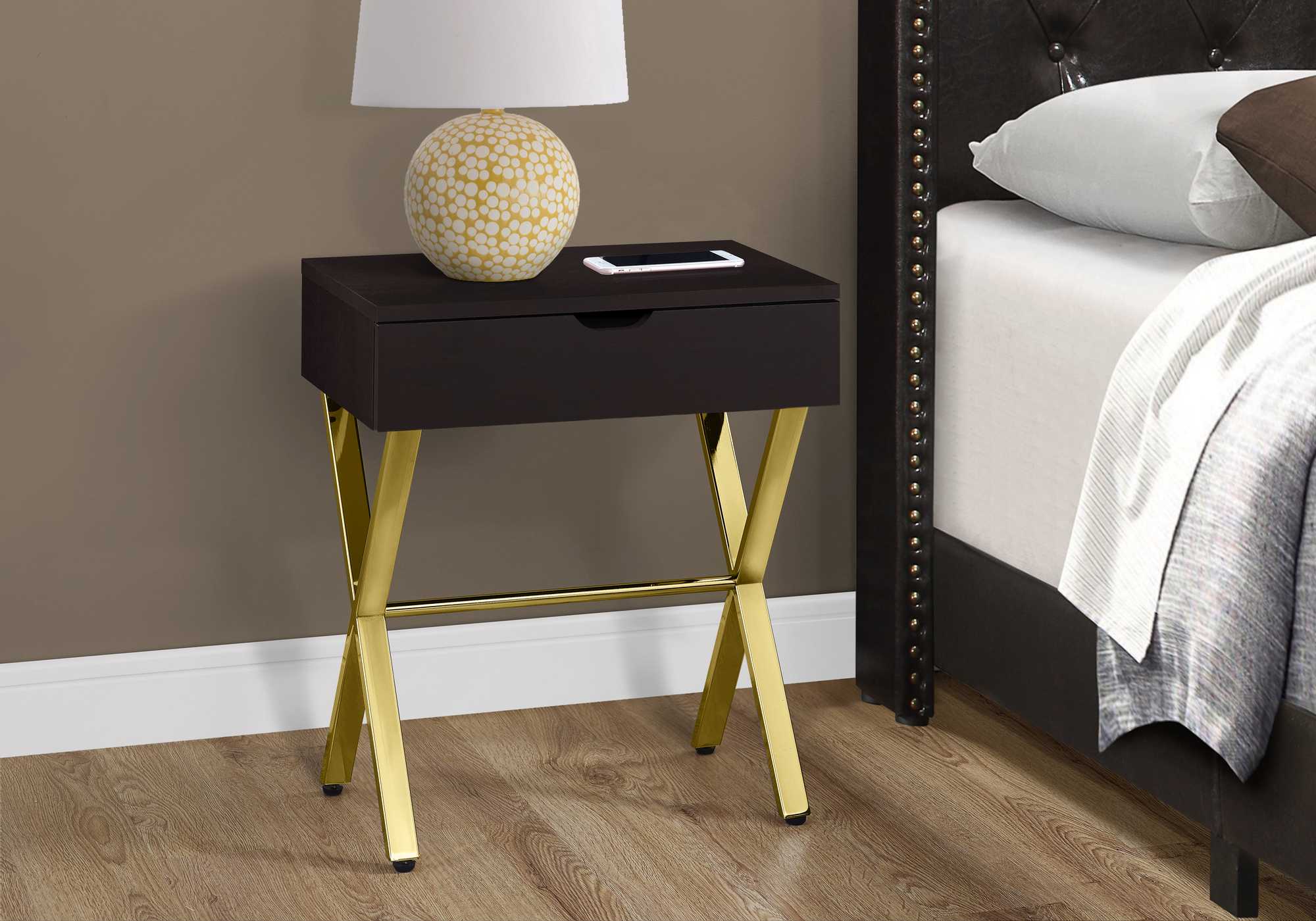 CappuccinoGold Metal Accent Table By Homeroots - 355746 - Image 2