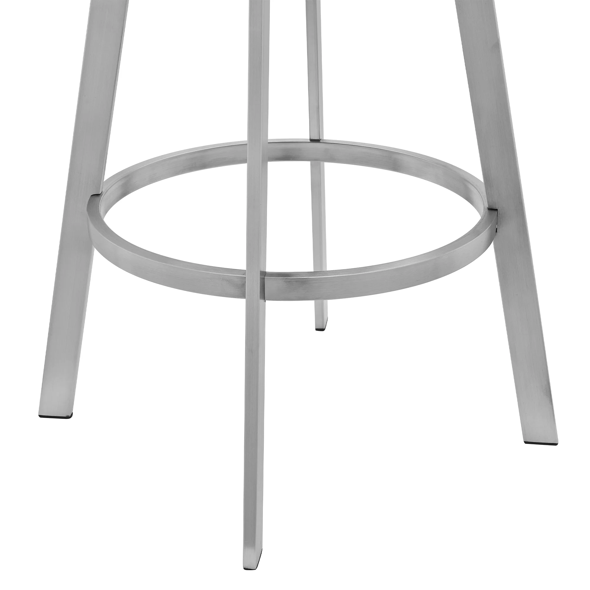 Capri 30" Swivel Modern Metal and Slate Gray Faux Leather Bar and Counter Stool By Armen Living - Image 7