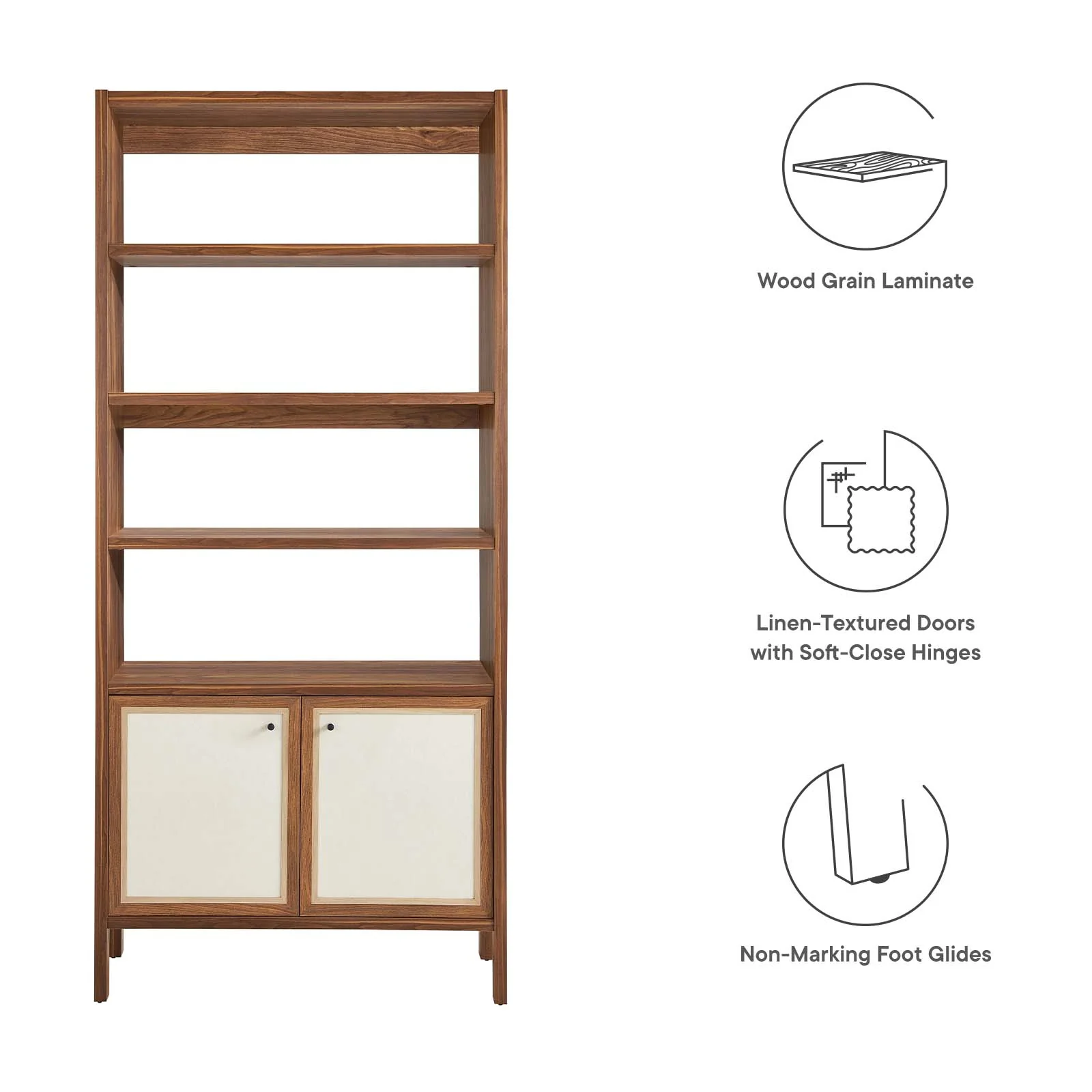 Capri 4-Shelf Wood Grain Bookcase By Modway - EEI-6619 - Image 5