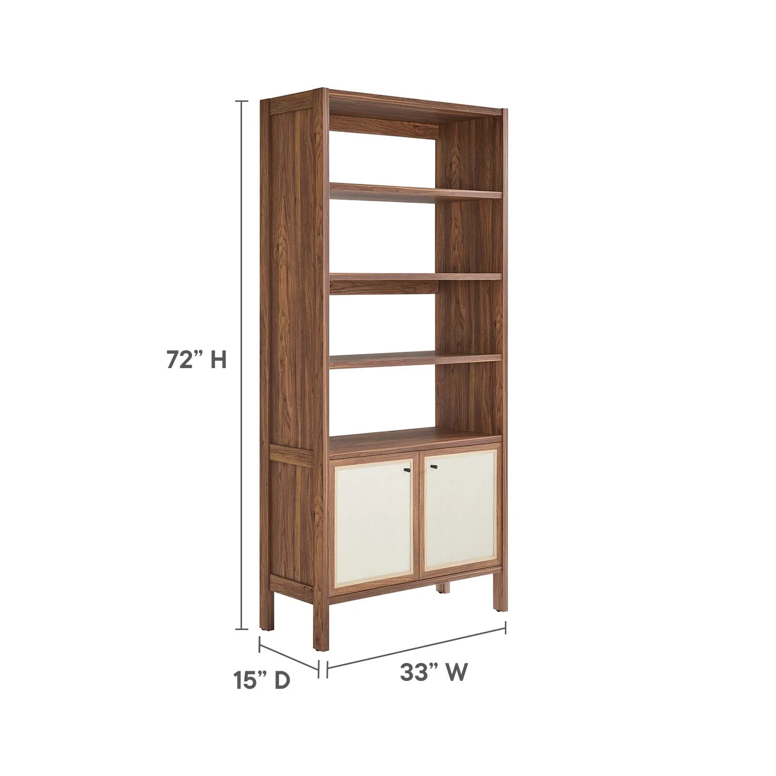 Capri 4-Shelf Wood Grain Bookcase By Modway - EEI-6619 - Image 6