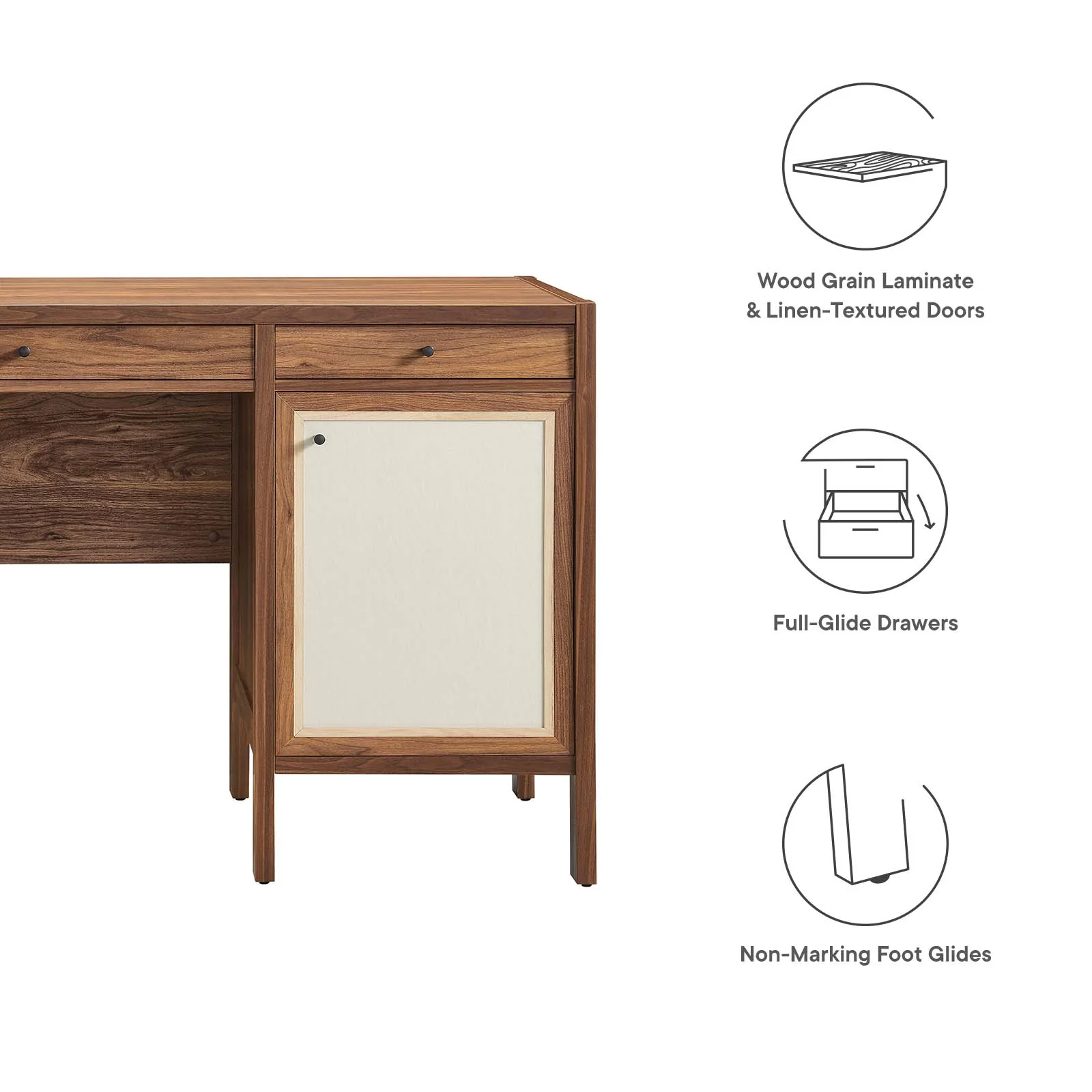 Capri 58" Wood Grain Office Desk By Modway - EEI-6618 - Image 8