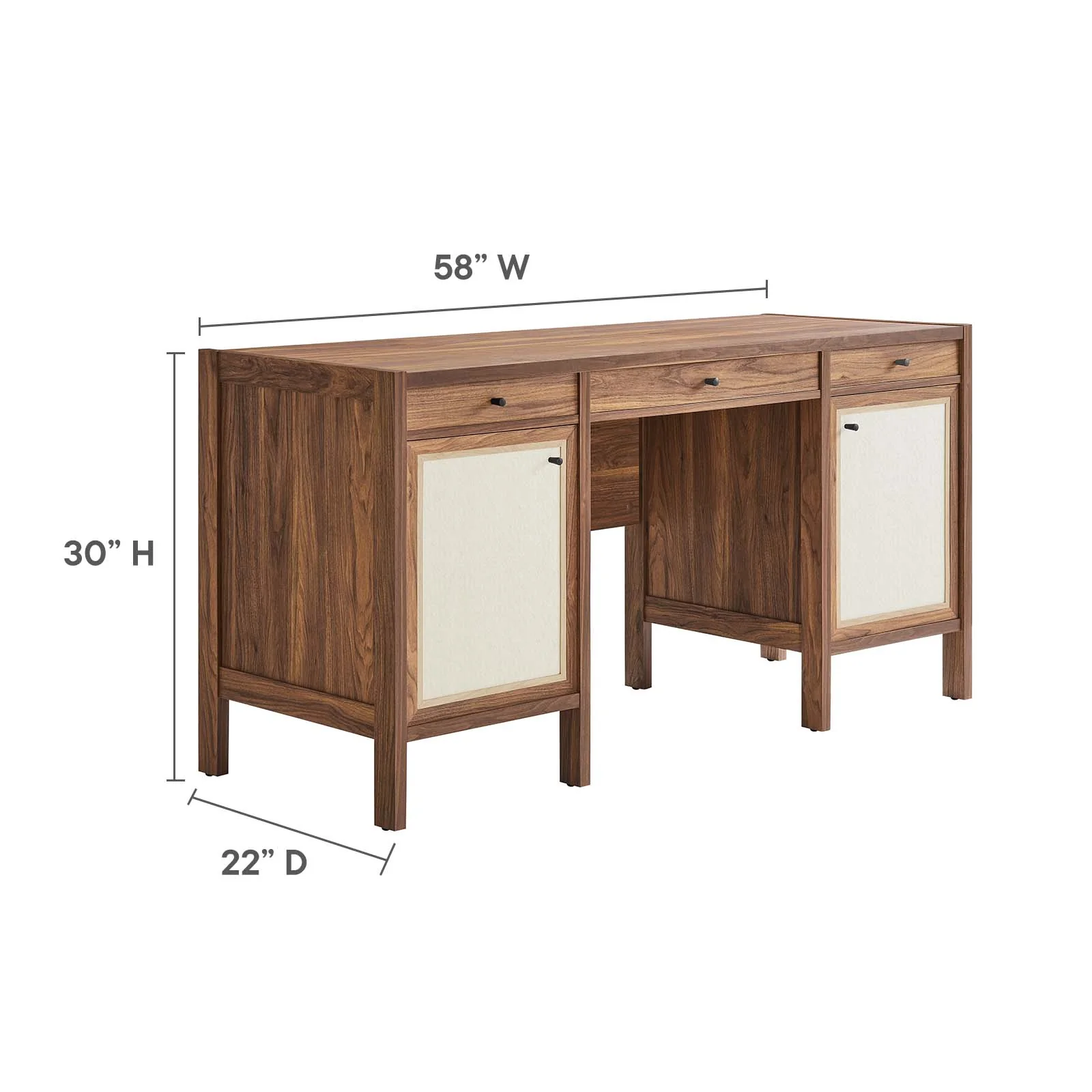 Capri 58" Wood Grain Office Desk By Modway - EEI-6618 - Image 9