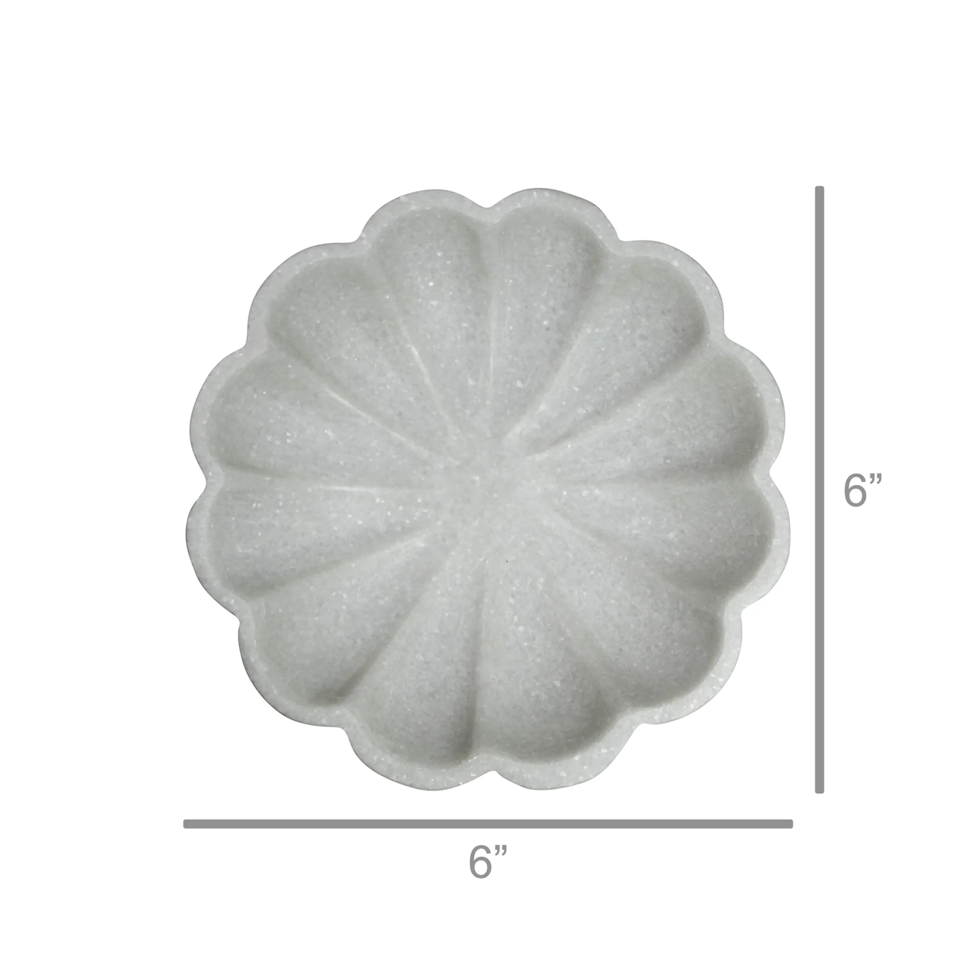 Capri Scalloped Bowl, Marble Set Of 2 By HomArt - Image 2