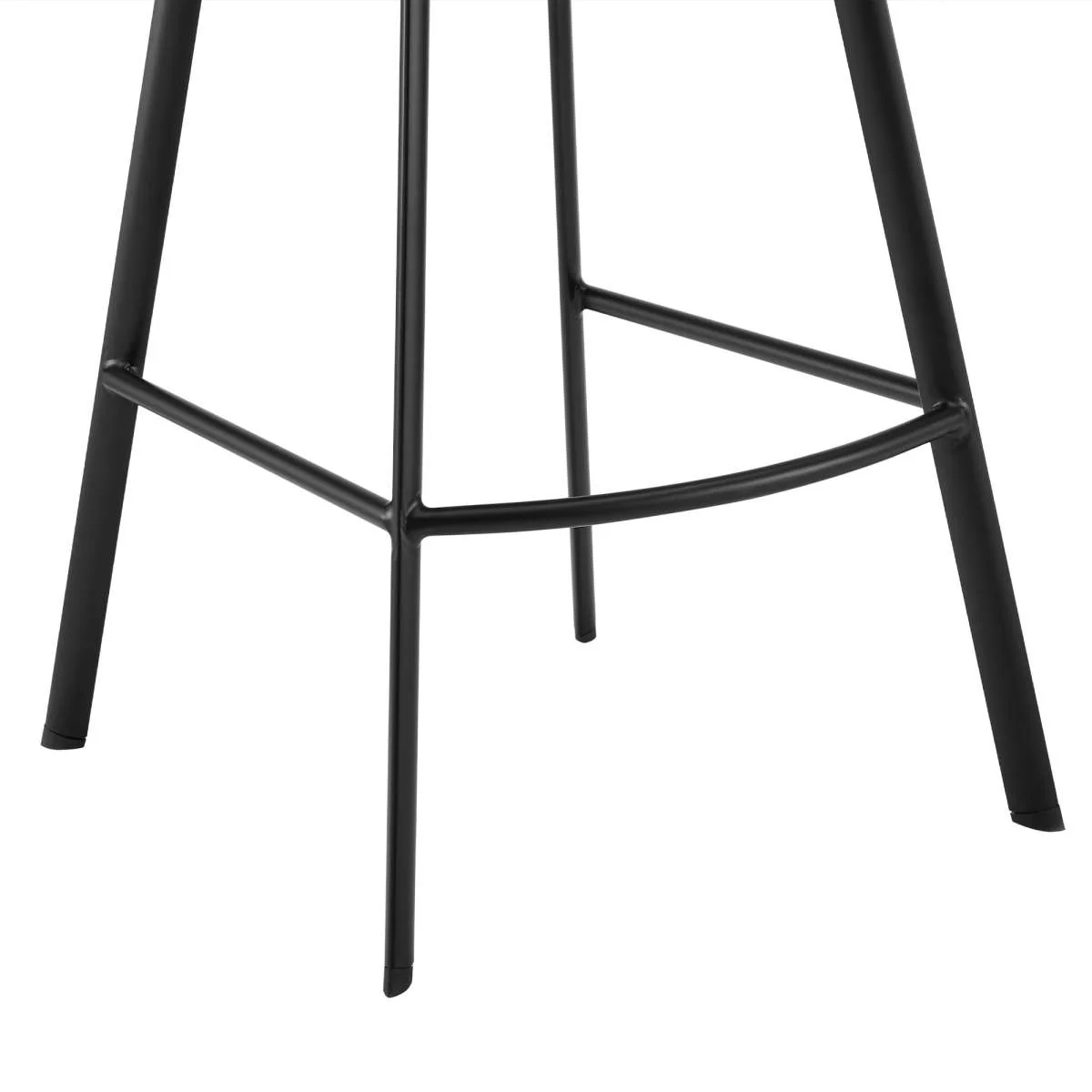 Carise Gray Faux Leather and Black Metal Swivel 30" Bar Stool By Armen Living - Image 7