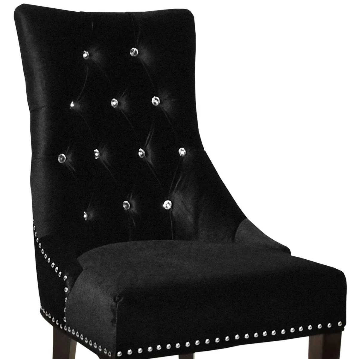 Carlyle Tufted Velvet Side Chair with Nailhead Trim By Armen Living - Image 2