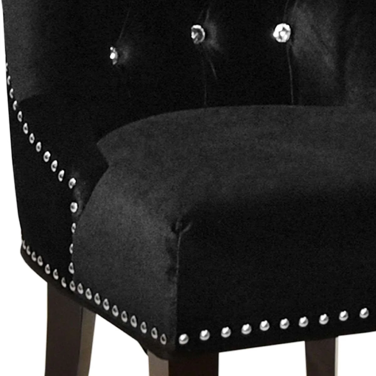 Carlyle Tufted Velvet Side Chair with Nailhead Trim By Armen Living - Image 4
