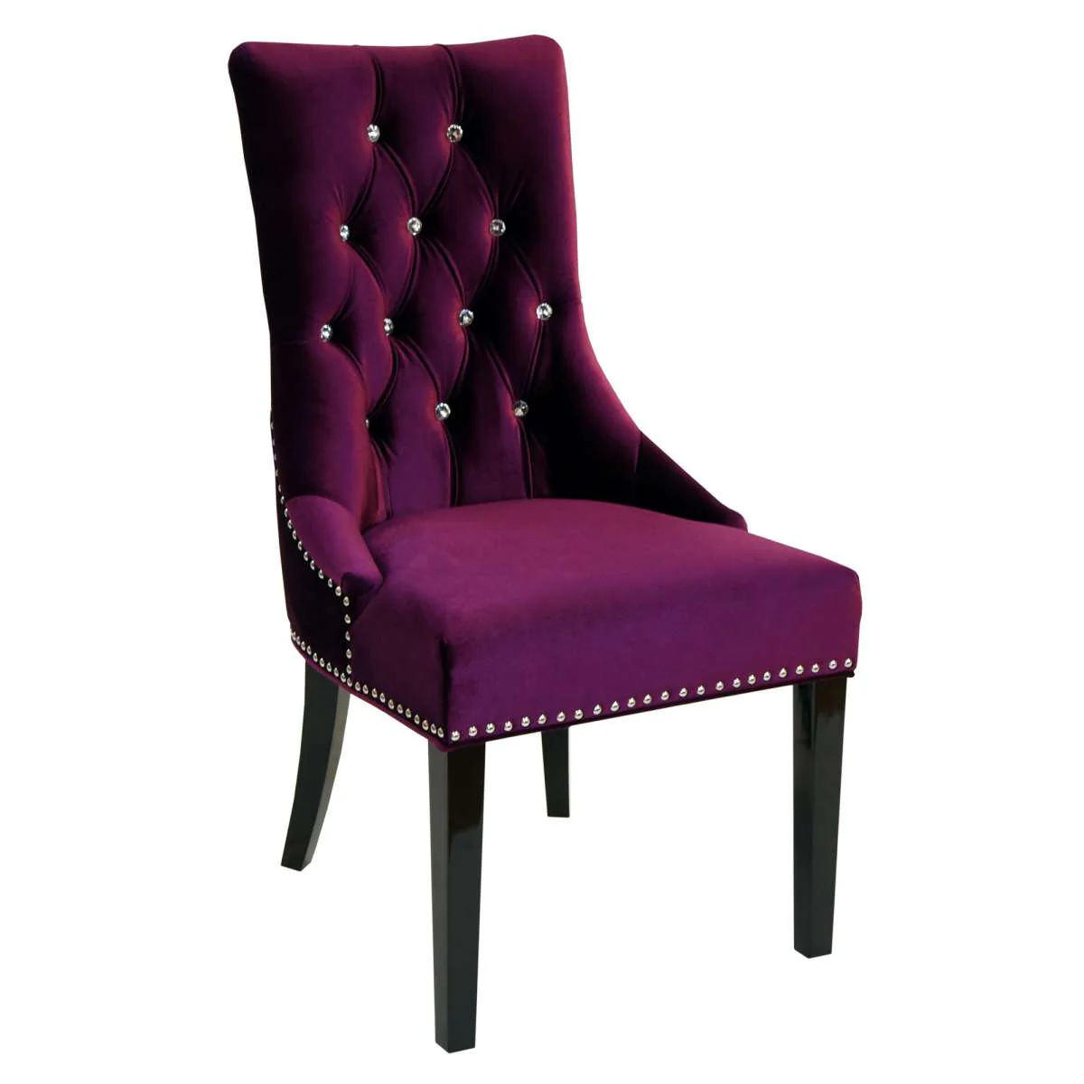 Carlyle Tufted Velvet Side Chair with Nailhead Trim By Armen Living - Image 5