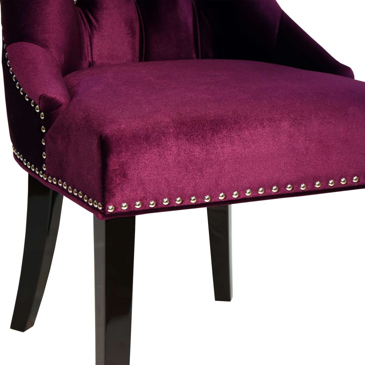Carlyle Tufted Velvet Side Chair with Nailhead Trim By Armen Living - Image 6