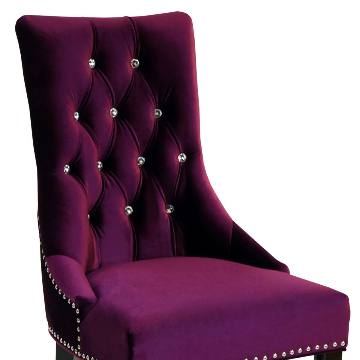 Carlyle Tufted Velvet Side Chair with Nailhead Trim By Armen Living - Image 7