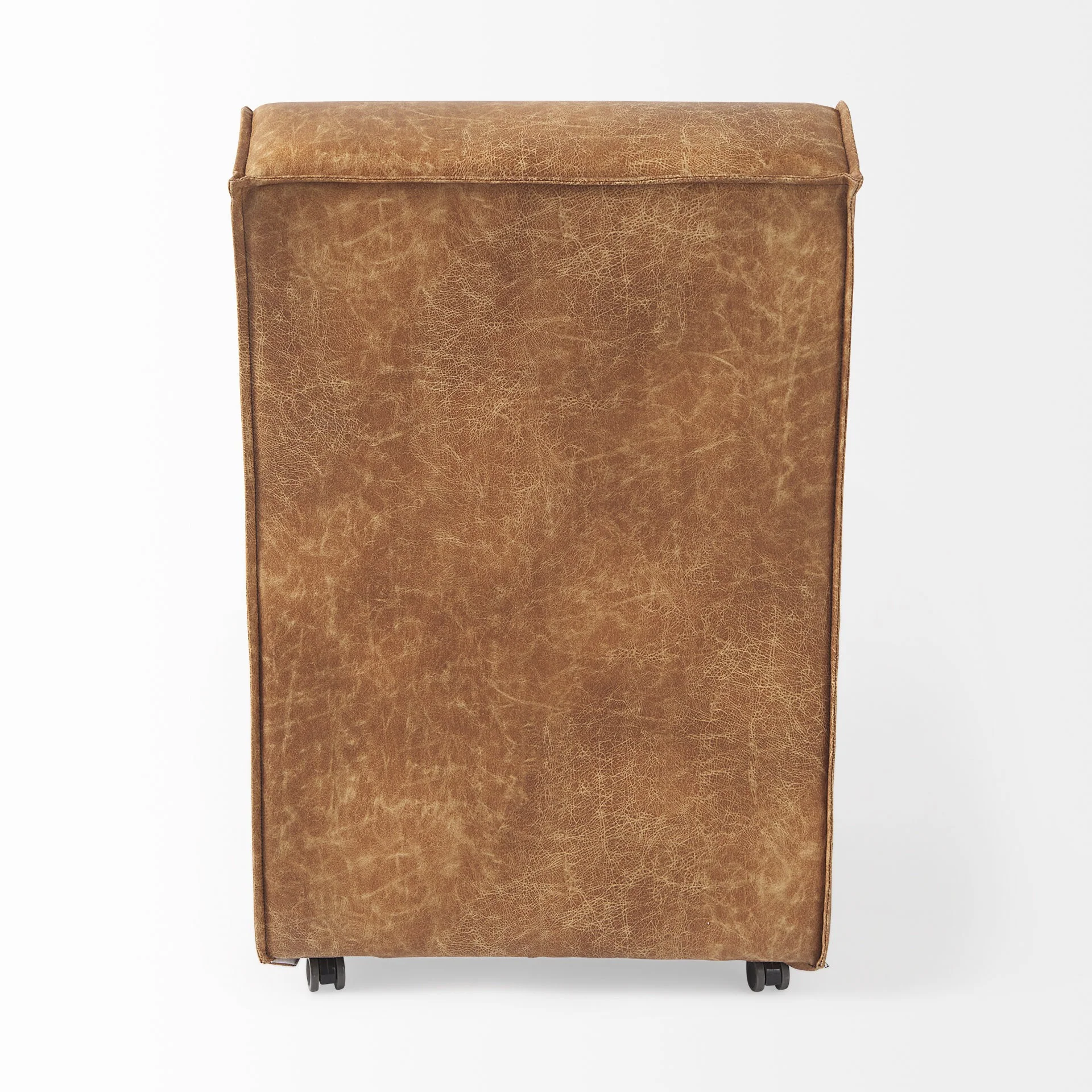 Carmel Brown Faux Leather Wedge Dining Chair By Homeroots - Image 4