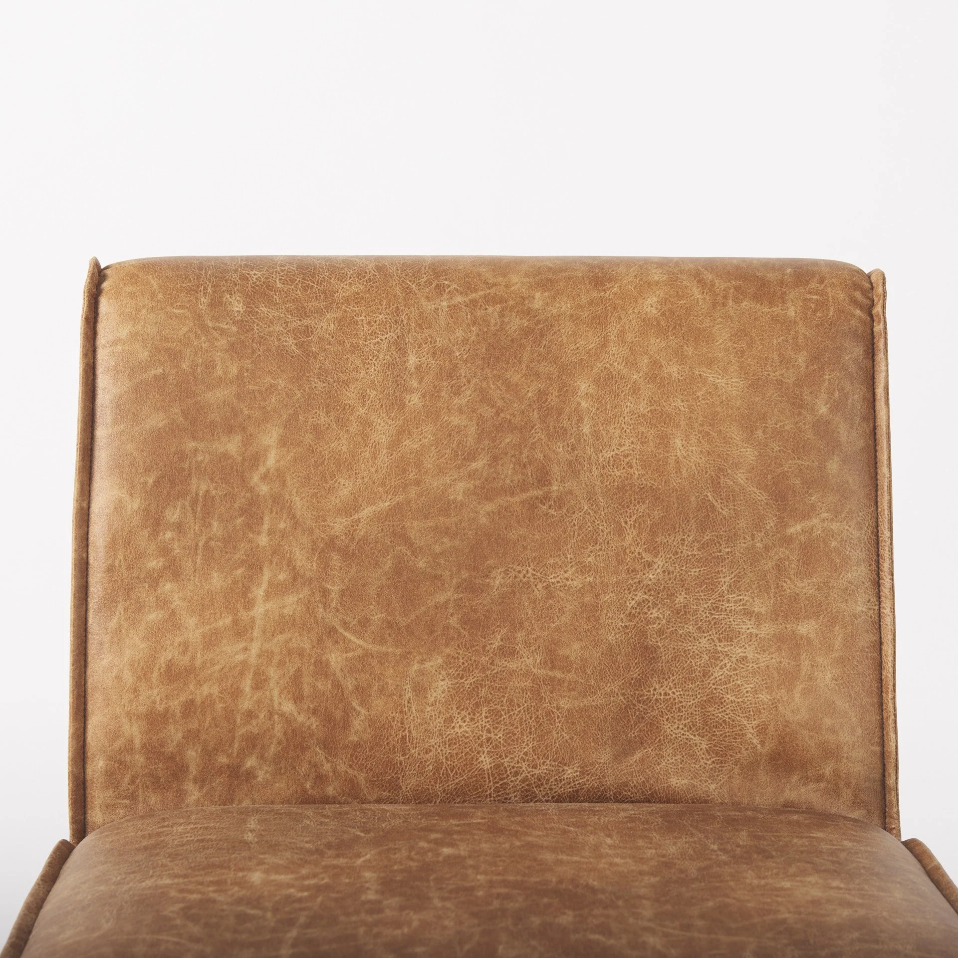 Carmel Brown Faux Leather Wedge Dining Chair By Homeroots - Image 6