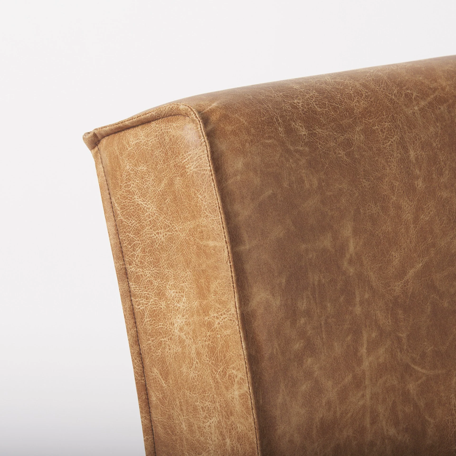 Carmel Brown Faux Leather Wedge Dining Chair By Homeroots - Image 7